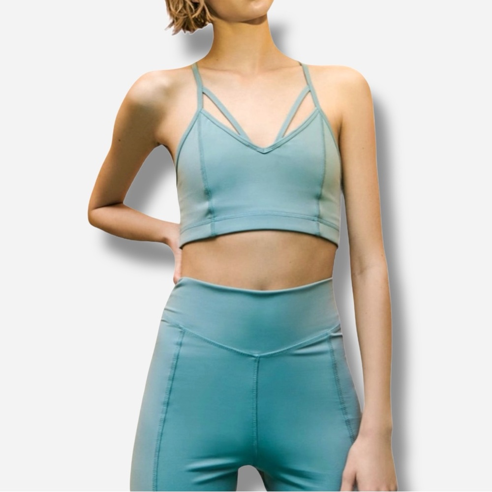 🌸New🌸 Zara Cross Strap Crop Top Small Sea Green